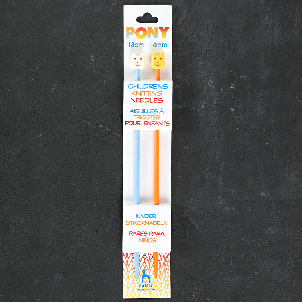 Pony Plastik Çocuk Örgü Şişi 4mm 18cm - 61659